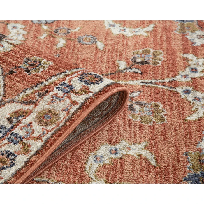 Jordan Bea Orange Traditional Floral Area Rug