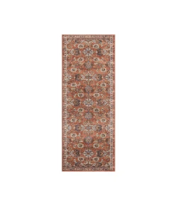 Amer Jordan Bea Orange Traditional Floral Runner Rug 2'7" x 10"