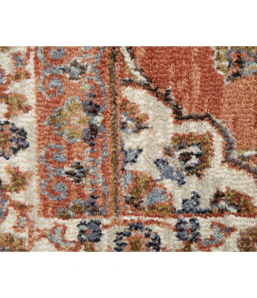 Jordan Bea Orange Traditional Floral Area Rug