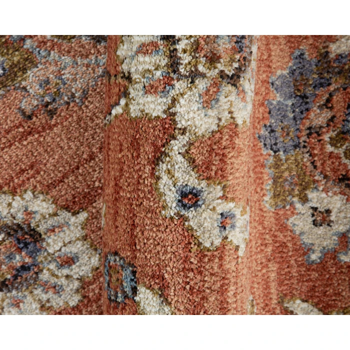 Jordan Bea Orange Traditional Floral Area Rug
