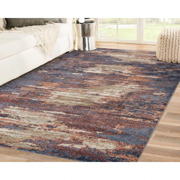 Jordan Delia Rust Modern Abstract Area Rug