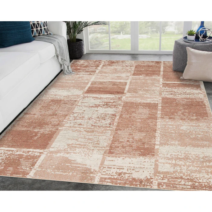 Jordan Aly Sand Modern Geometric Area Rug