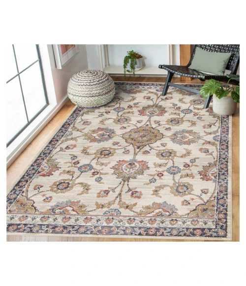 Jordan Bea Ivory Traditional Floral Area Rug