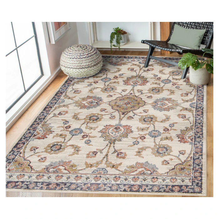 Jordan Bea Ivory Traditional Floral Area Rug
