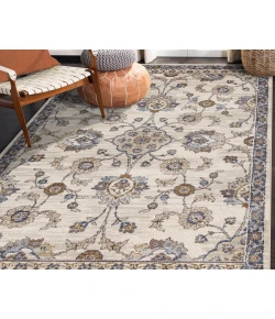 Amer Jordan Bea Ivory/Charcoal Traditional Floral Rug 5'3" x 7'6"
