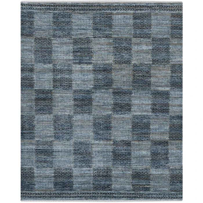 Amer Legacy Barton Gray/Blue Hand-Knotted Wool Area Rug 2'x3'