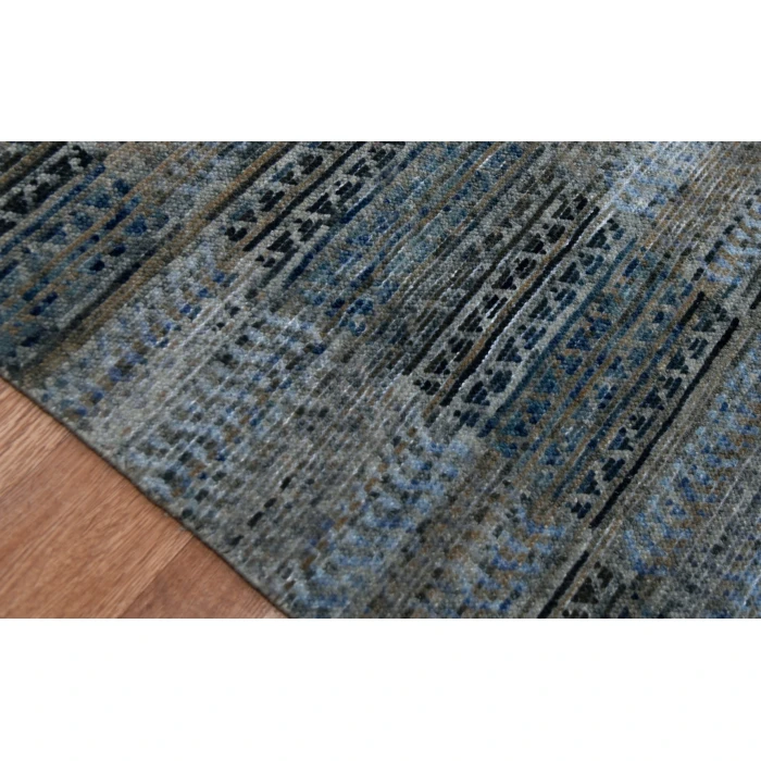 Amer Legacy Barton Gray/Blue Hand-Knotted Wool Area Rug 2'x3'