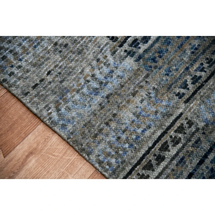 Amer Legacy Barton Gray/Blue Hand-Knotted Wool Area Rug 2'x3'
