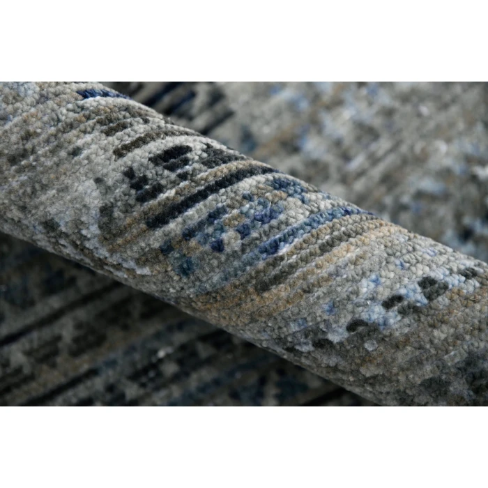 Amer Legacy Barton Gray/Blue Hand-Knotted Wool Area Rug 2'x3'