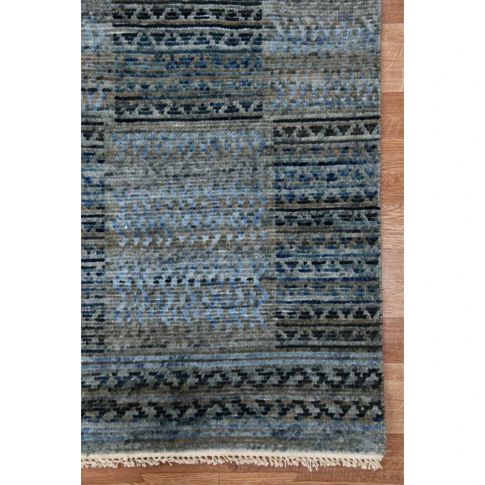 Amer Legacy Barton Gray/Blue Hand-Knotted Wool Area Rug 2'x3'