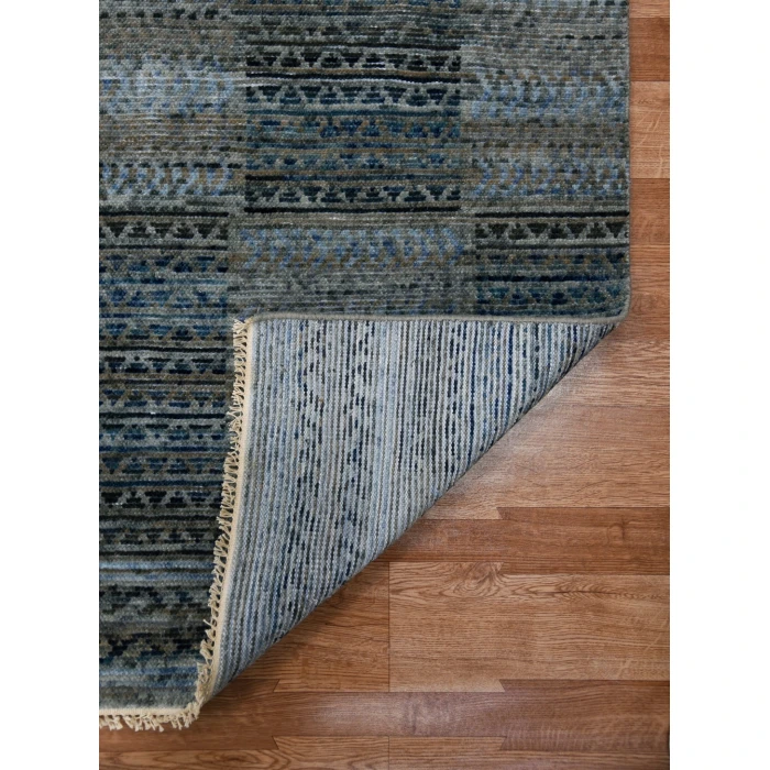 Amer Legacy Barton Gray/Blue Hand-Knotted Wool Area Rug 2'x3'