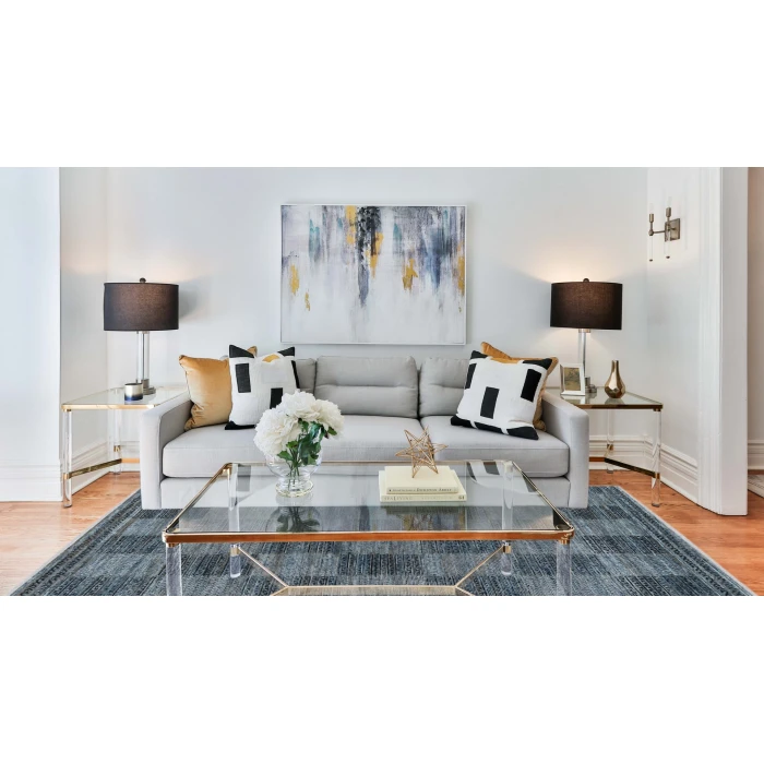 Amer Legacy Barton Gray/Blue Hand-Knotted Wool Area Rug 2'x3'