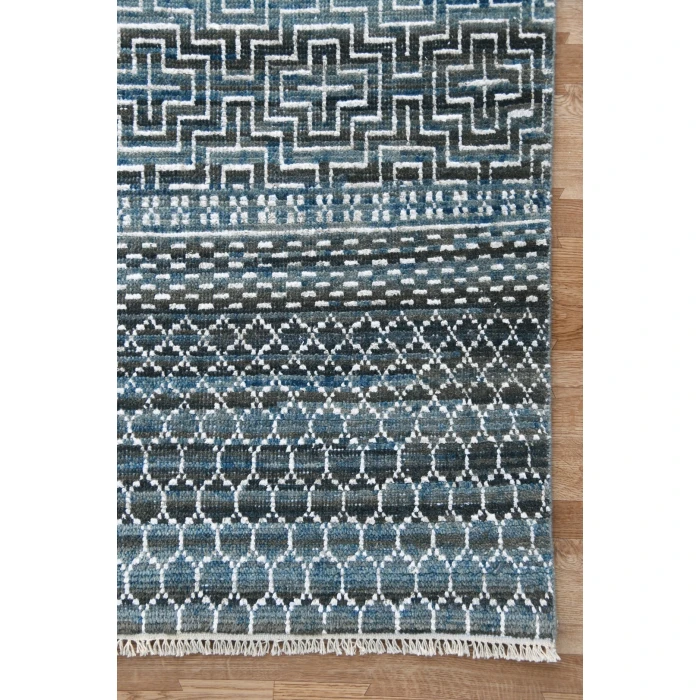 Amer Legacy Aleyn Blue Hand-Knotted Wool Blend Area Rug 2'x3'