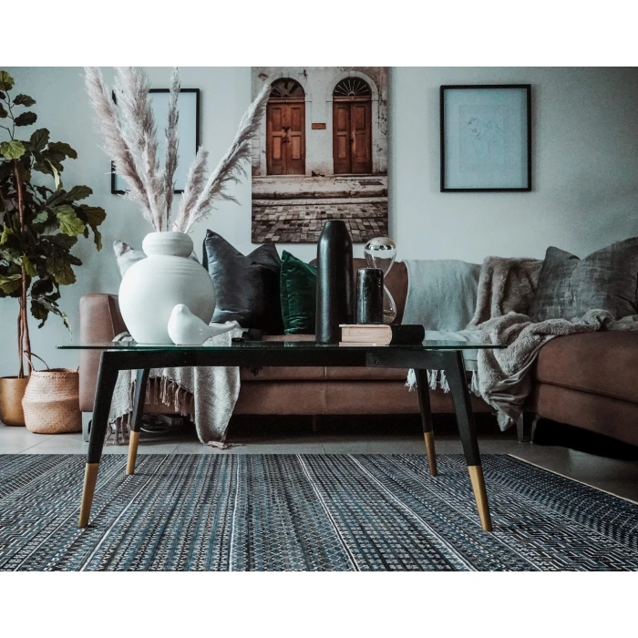 Amer Legacy Aleyn Blue Hand-Knotted Wool Blend Area Rug 2'x3'
