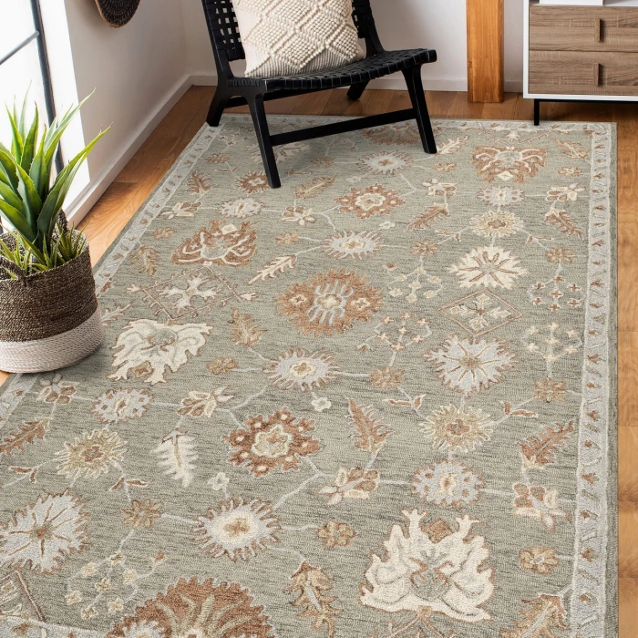Amer Lewis Khaki LEW-1 3ft.6in. X 5ft.6in. Rect. Rug