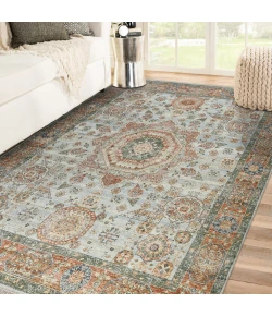 Amer Milano Baby Blue/Carrot MIL-12 8ft. x 10ft. Rect. Rug