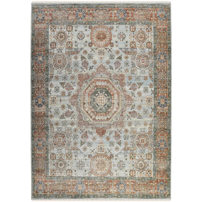 Amer Milano Baby Blue/Carrot MIL-12 8ft. x 10ft. Rect. Rug