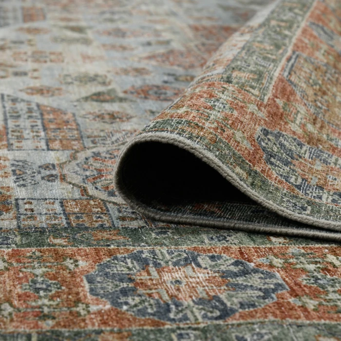 Amer Milano Baby Blue/Carrot MIL-12 8ft. x 10ft. Rect. Rug