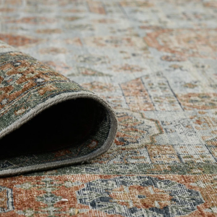 Amer Milano Baby Blue/Carrot MIL-12 8ft. x 10ft. Rect. Rug