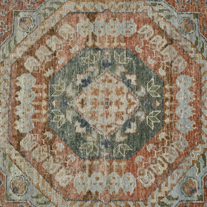 Amer Milano Baby Blue/Carrot MIL-12 8ft. x 10ft. Rect. Rug