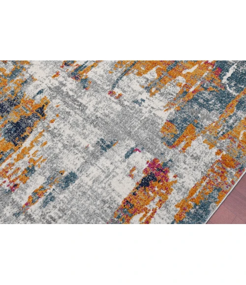 Amer Montana Joanna Orange/Blue Polypropylene Area Rug 8'10"x11'10"