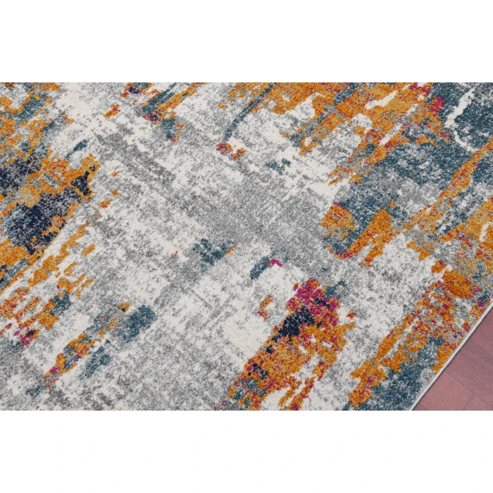 Amer Montana Joanna Orange/Blue Polypropylene Area Rug 2'x3'