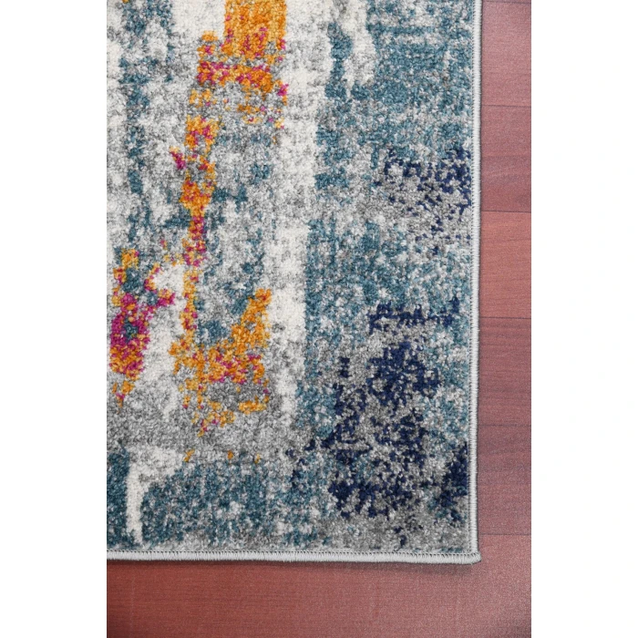 Amer Montana Joanna Orange/Blue Polypropylene Area Rug 2'x3'