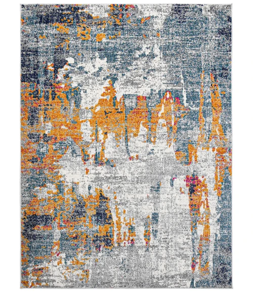Amer Montana Joanna Orange/Blue Polypropylene Area Rug 8'10"x11'10"