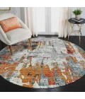Amer Montana Joanna Orange/Blue Polypropylene Round Rug 7'6"x7'6"R