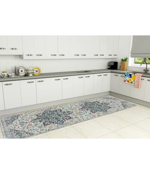 Amer Montana Kriselda Gray Polypropylene Runner Rug 2'7"x8'
