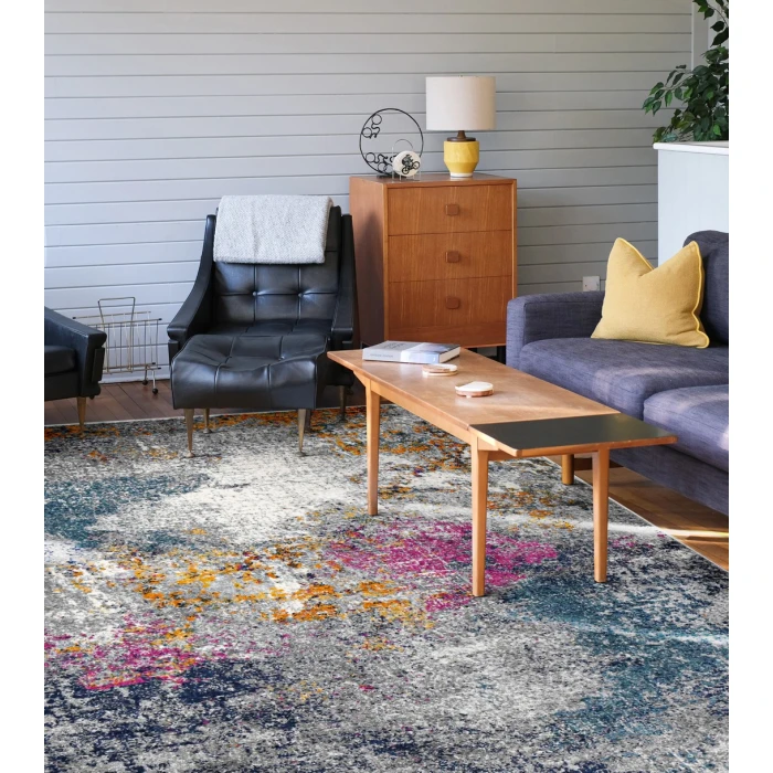 Amer Montana Lizette Blue/Pink Polypropylene Area Rug 2'x3'
