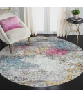 Amer Montana Lizette Blue/Pink Polypropylene Round Rug 7'6"x7'6"R