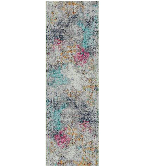 Amer Montana Lizette Blue/Pink Polypropylene Runner Rug 2'7"x8'
