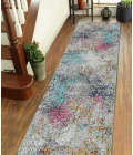 Amer Montana Lizette Blue/Pink Polypropylene Runner Rug 2'7"x8'