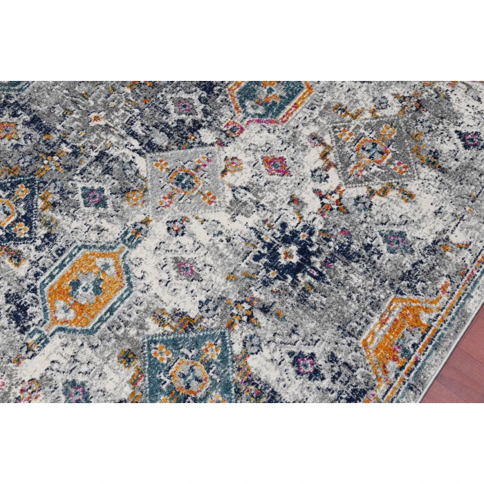 Amer Montana Myro Blue/Orange Polypropylene Area Rug 5'3"x7'6"