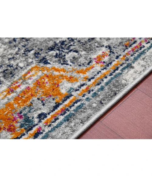 Amer Montana Myro Blue/Orange Polypropylene Area Rug 5'3"x7'6"
