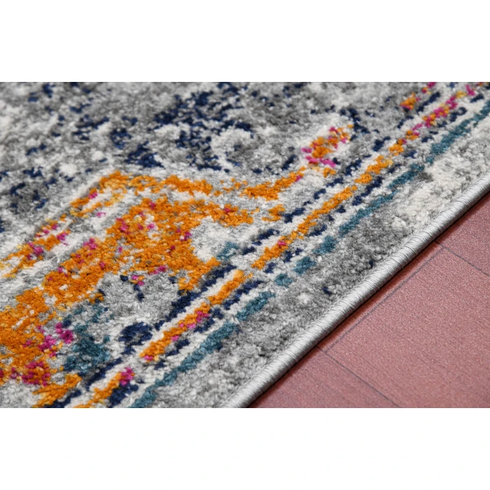 Amer Montana Myro Blue/Orange Polypropylene Area Rug 5'3"x7'6"