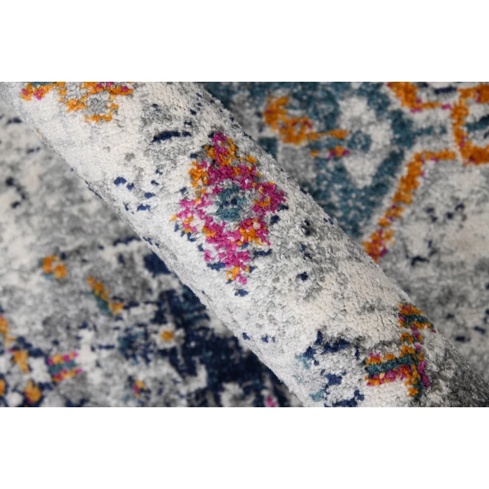Amer Montana Myro Blue/Orange Polypropylene Area Rug 5'3"x7'6"