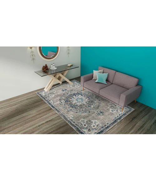 Amer Montana Nieves Teal Polypropylene Area Rug 5'3"x7'6"