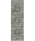 Amer Montana Nieves Teal Polypropylene Runner Rug 2'7"x8'