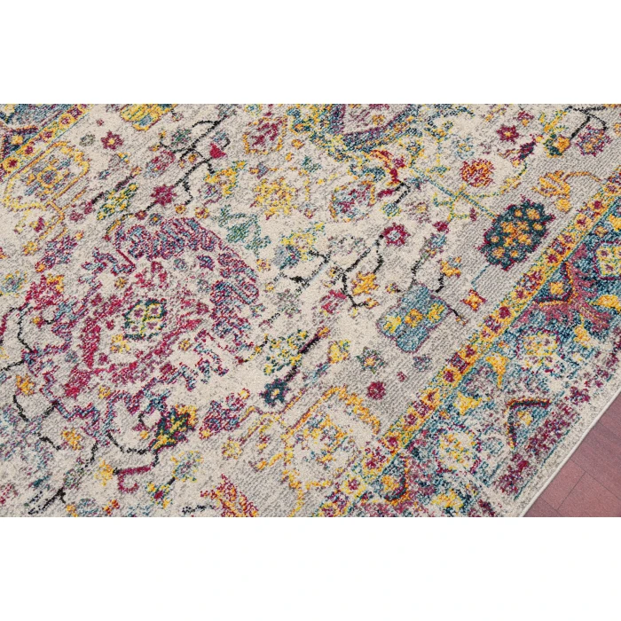 Amer Montana Carrey Gray/Orange Polypropylene Area Rug 5'3"x7'6"