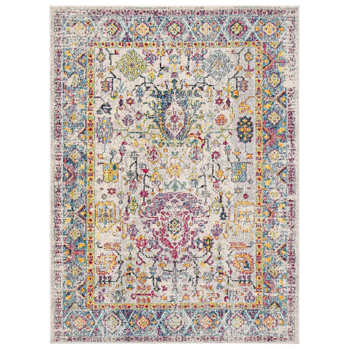 Amer Montana Carrey Gray/Orange Polypropylene Area Rug 5'3"x7'6"