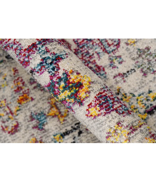 Amer Montana Carrey Gray/Orange Polypropylene Area Rug 7'10"x10'10"