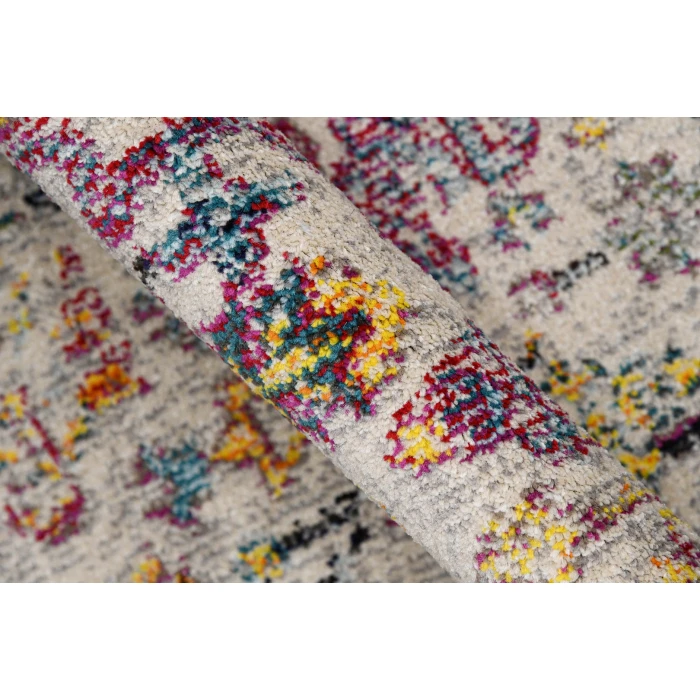 Amer Montana Carrey Gray/Orange Polypropylene Area Rug 5'3"x7'6"