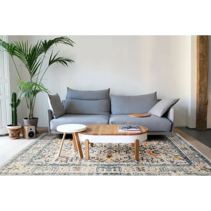 Amer Montana Dyanne Ivory/Yellow Polypropylene Area Rug 2'x3'