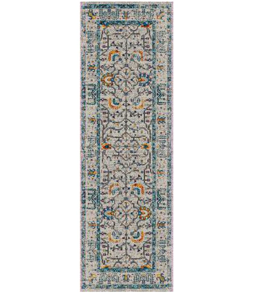 Amer Montana Dyanne Ivory/Yellow Polypropylene Runner Rug 2'7"x8'