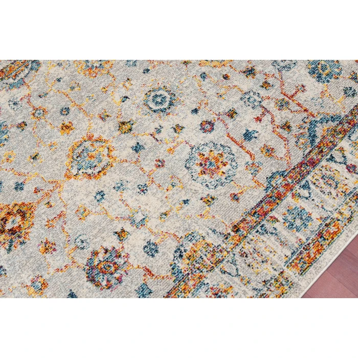 Amer Montana Estrel Ivory/Orange Polypropylene Area Rug 2'x3'