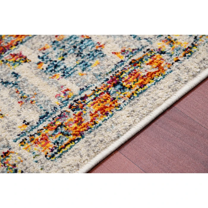 Amer Montana Estrel Ivory/Orange Polypropylene Area Rug 2'x3'