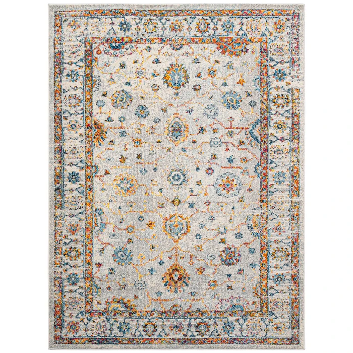 Amer Montana Estrel Ivory/Orange Polypropylene Area Rug 2'x3'