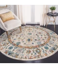 Amer Montana Estrel Ivory/Orange Polypropylene Round Rug 7'6"x7'6"R